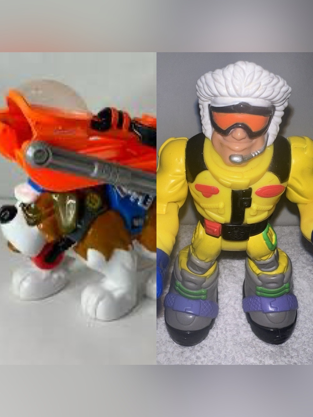 Vintage 2000 Fisher Price Rescue Heroes Wind Chill St Bernard + Figure Sled